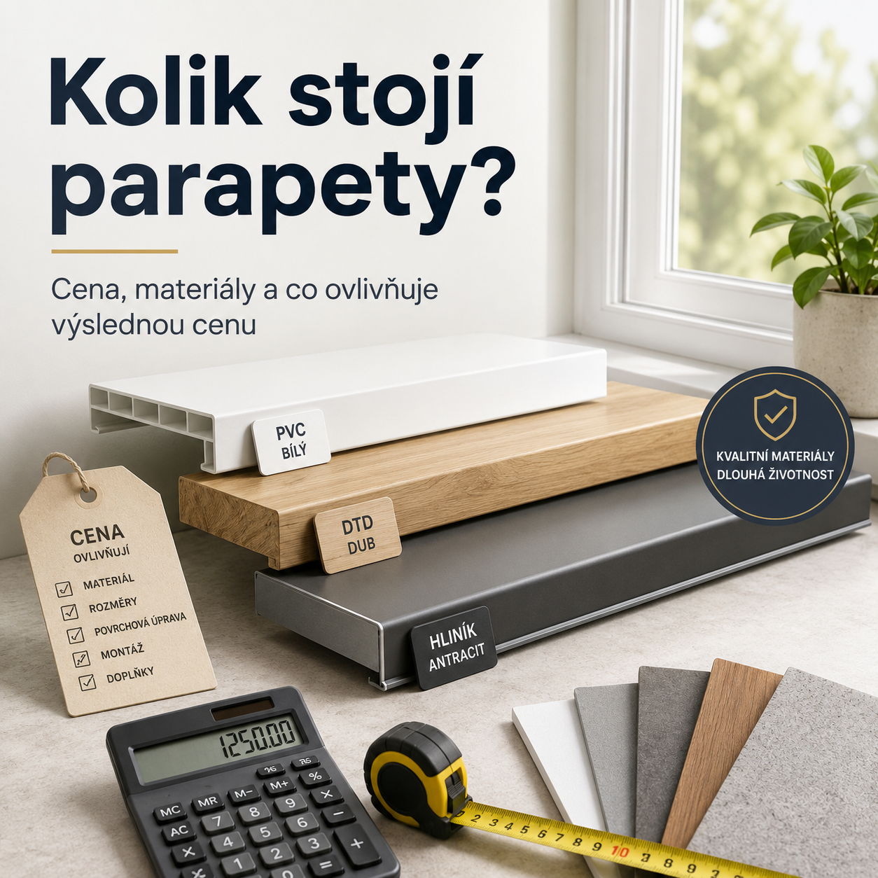 PVC nebo DTD parapety? Jak vybrat správný parapet do interiéru